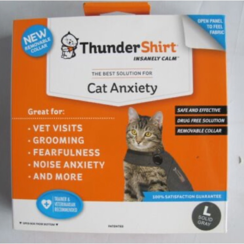 ThunderShirt For CATS - in Original Box BNIB color Grey SIZE Large. Wore once